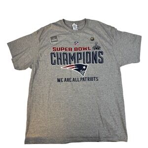 New England Patriots Super Bowl XLIX Champions Shirt Gray XL NFL Trophy NWOT